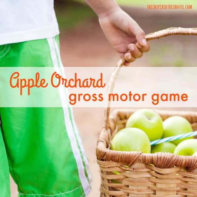 The Inspired Treehouse - This apple orchard game is a fun fall-themed activity to help kids work on gross motor skills development.