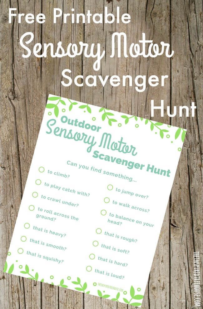 The Inspired Treehouse - This outdoor sensory motor scavenger hunt for kids is the perfect way to explore the sense and the outdoors!