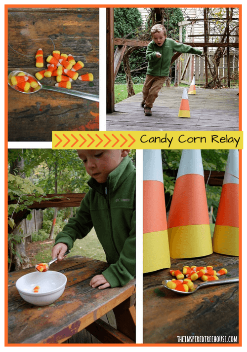 halloween games for kids candy corn relay COLLAGE NEW