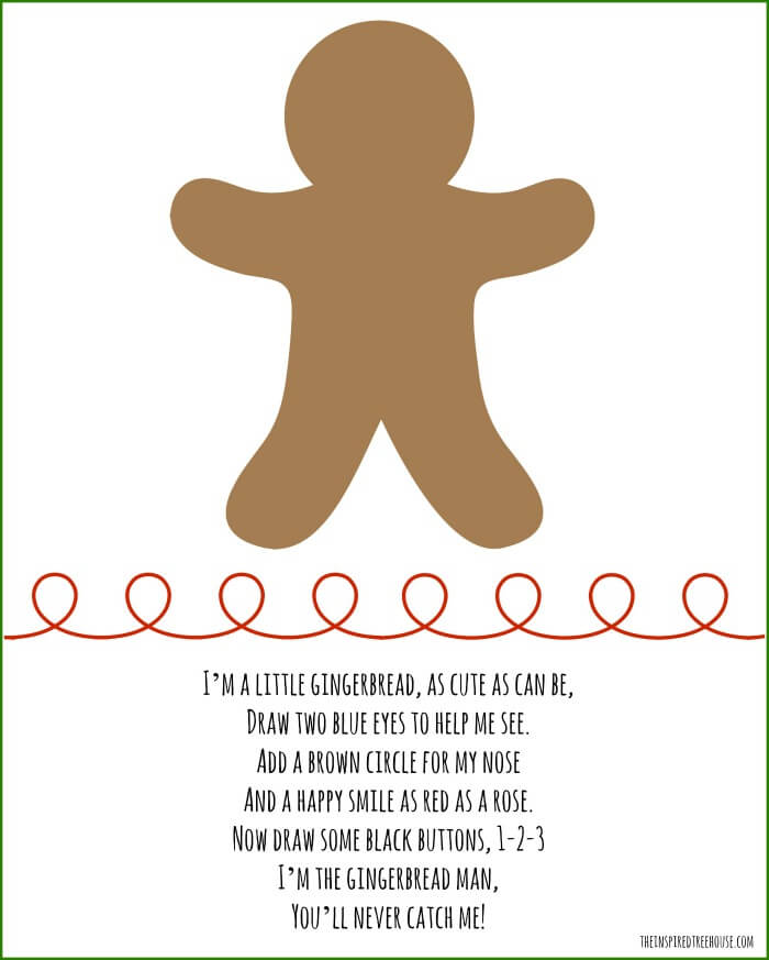 christmas activities for kids gingerbread drawing featured