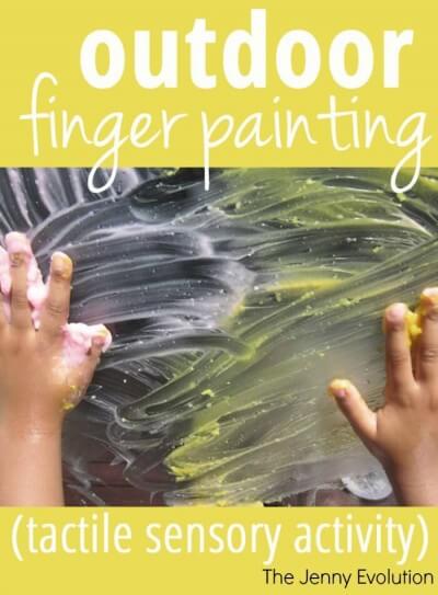 Outdoor-Tactile-Sensory-Finger-Painting
