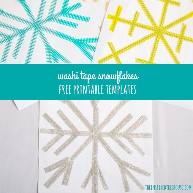 washi tape snowflakes square