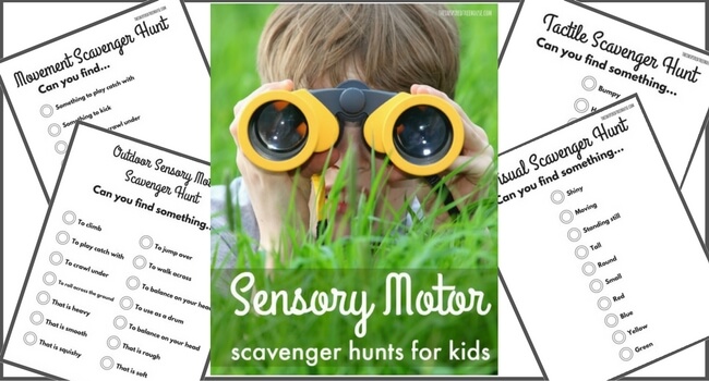 The Inspired Treehouse - Sensory Motor Scavenger Hunts for Kids