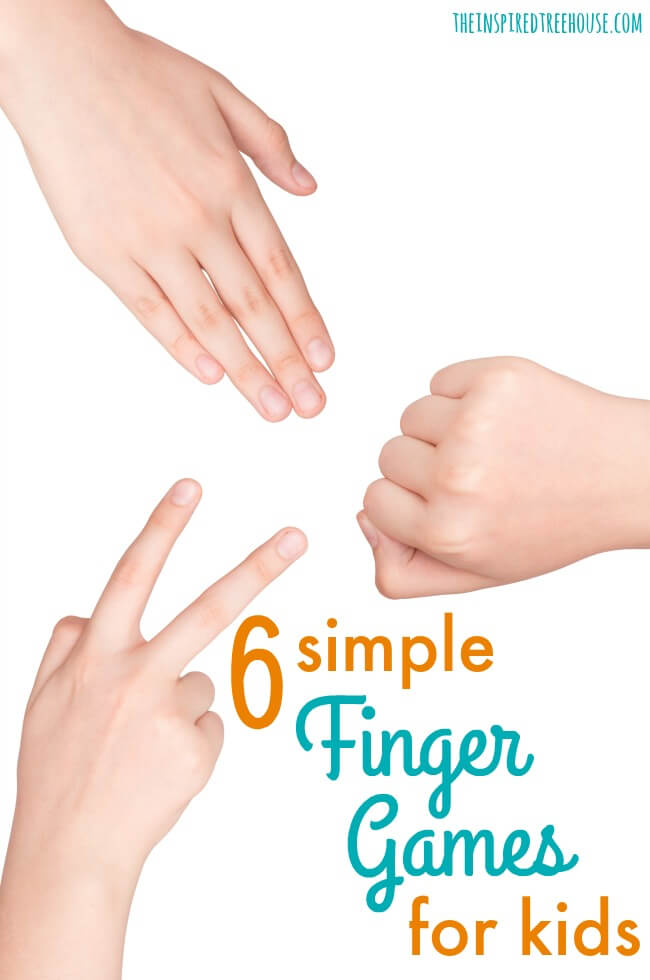 kids fingers playing finger games with text that reads 6 simple finger games for kids
