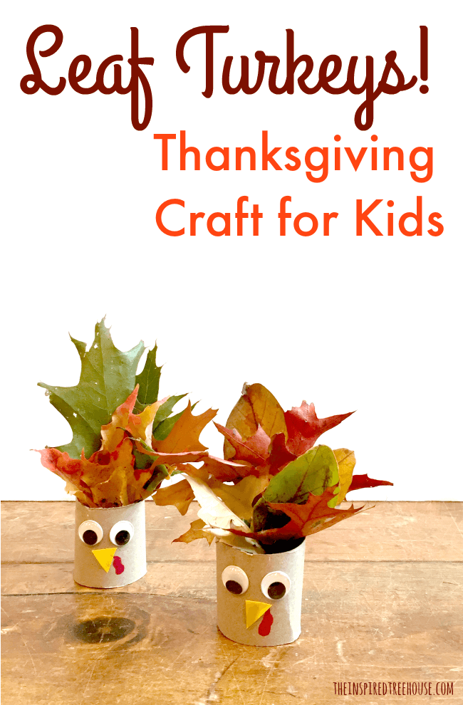 The Inspiredtreehouse - Take a walk outside to gather up some colorful leaves and you’ll be on your way to creating these cute little Thanksgiving crafts!