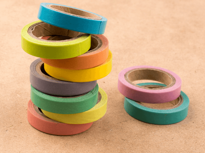 Colorful rolls of tape