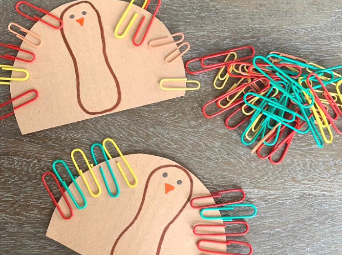 paperclip turkey craft for preschoolers