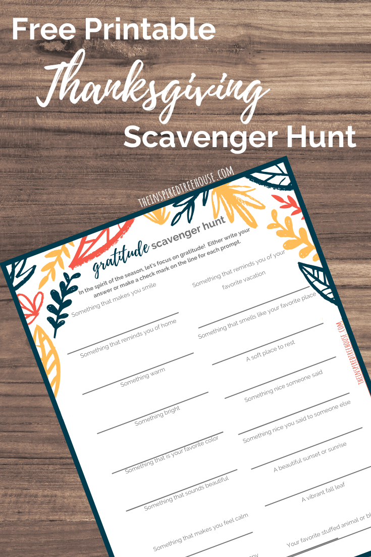 free printable thanksgiving scavenger hunt