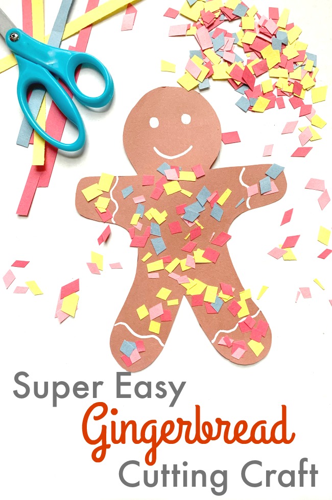 gingerbread craft with construction paper and scissors