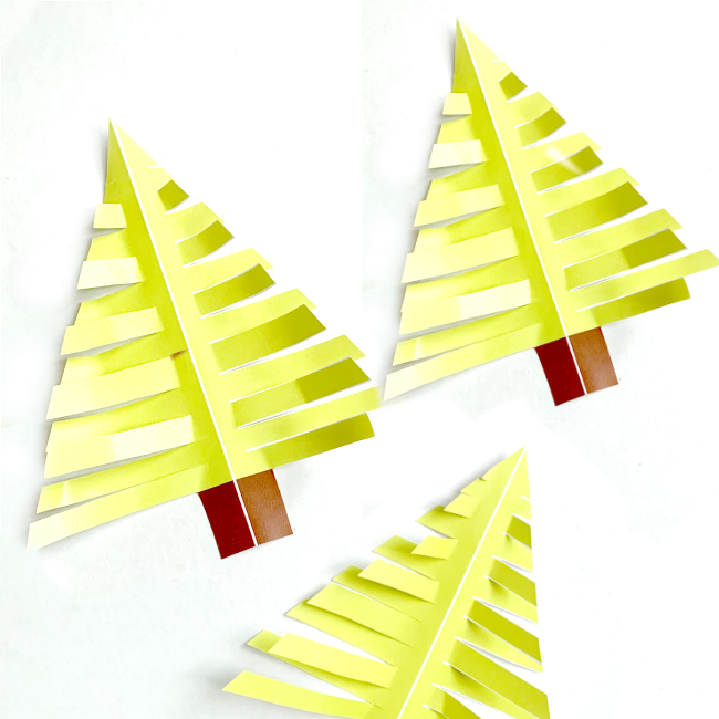 Christmas tree templates snipped on branches
