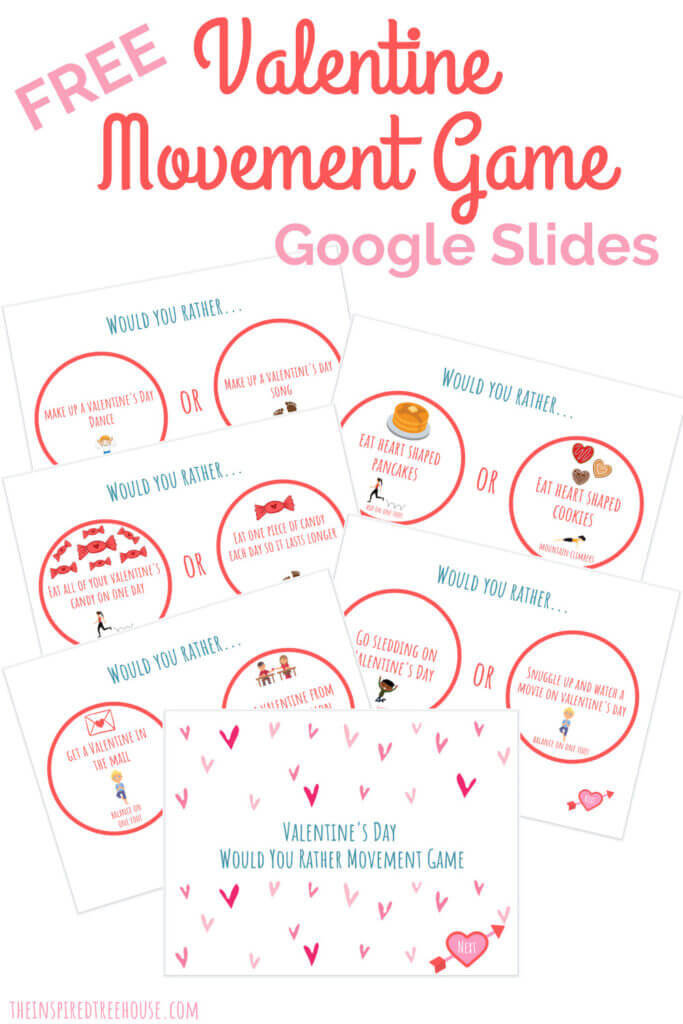 image of free google slides for valentines day movement game