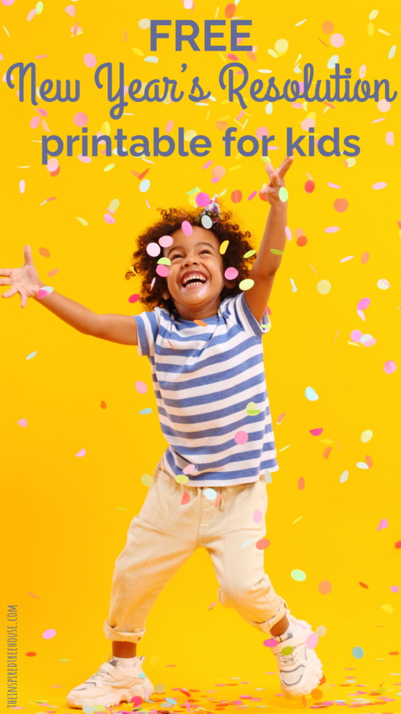 new year resolutions for kids photo of a child with confetti