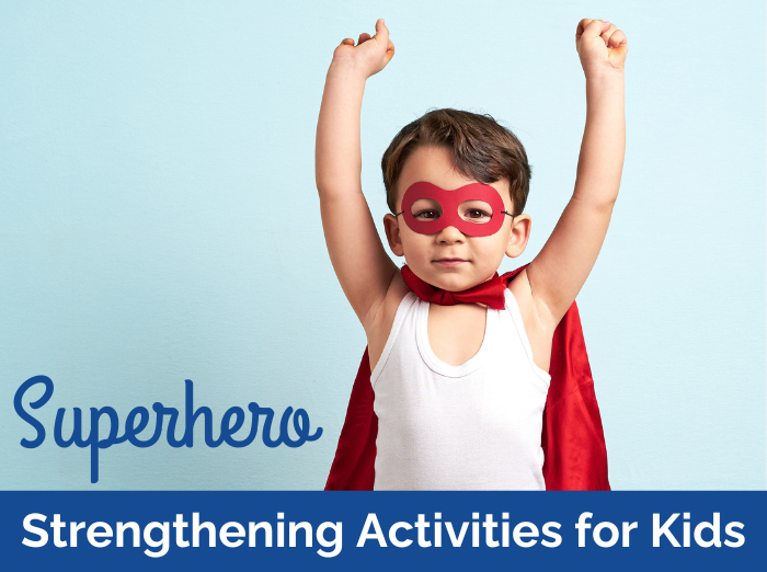 kid dressed as a superhero, text reads "superhero activities for kids"