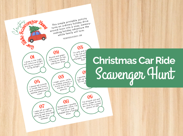 Christmas Car Ride Scavenger Hunt for Kids - The Inspired Treehouse